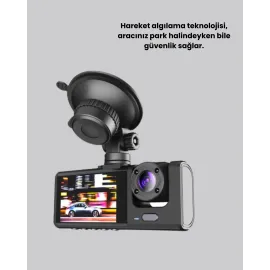 Full HD Araç Kamerası  Çift Yönlü Kayıt ve Darbe Sensörü