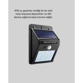 Solar Güçlü Led Dış Mekan Lambası – Güneş Enerjisiyle Şarj Olan Sensörlü Bahçe Işığı