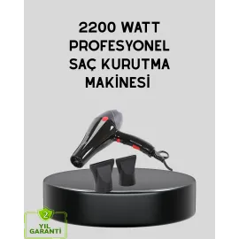 Profesyonel 2200W Fön Makinesi – AC Motorlu, Hızlı Kurutma, Hafif Tasarım