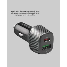 Araç Tipi Hızlı Şarj Adaptörü Type-C PD USB Çift Port Kompakt