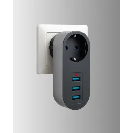 Isıya Dayanıklı 3 Usb Portlu Güvenlikli Priz – Akıllı Enerji Yönetimi