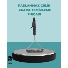 Uzun Saplı Paslanmaz Çelik Izgara Temizlik Fırçası