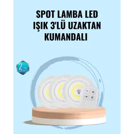 Ev Ofis Kamp İçin Uygun Uzaktan Kumandalı Yapışkanlı Kablosuz Led Spot Lambalar