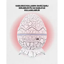 Dinozor Yumurtası Tasarımlı Gece Lambası – Müzik Ve Işık Senkronizasyonlu