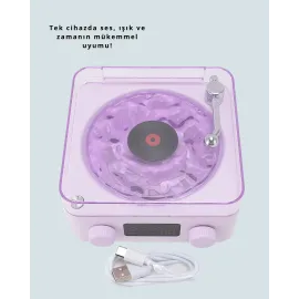 Retro Pikap Tasarımlı Bluetooth Hoparlör – Projektörlü Şarjlı Lamba