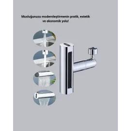 360° Dönebilen Musluk Başlığı 4 Fonksiyonlu Su Tasarruflu ve Dayanıklı