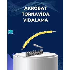 12’Li Akrobat Bits Vidalama Seti Esnek Uç Çok Yönlü Kullanım