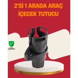 Otomobil Bardak Tutucu İkisi Bir Arada 360° Dönebilen Geniş Kapasiteli
