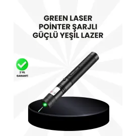 Yüksek Güçlü Yeşil Lazer Pointer 5000Mw Şarjlı