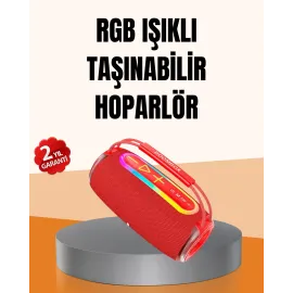 Ipx6 Su Geçirmez Rgb Led Işıklı Taşınabilir Bluetooth Hoparlör 2400 Mah