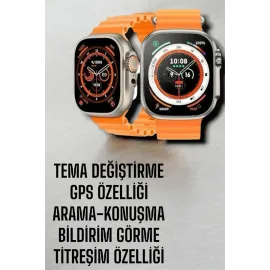 Suya Ve Toza Dayanıklı 45 Mm Akıllı Saat Bildirim Ve Cevapsız Çağrı Görüntüleme