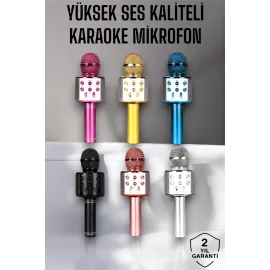 Kablosuz Bluetooth Karaoke Mikrofon Usb Ve Aux Girişli, Yüksek Ses Kalitesi