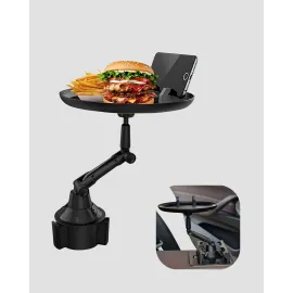 Universal Araç İçi Bardaklık Tepsisi 9 İnç Yemek Alanı Ve Telefon Standlı