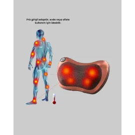 Ergonomik Derin Yoğurmalı Boyun Bel Sırt Masaj Cihazı Priz Çakmak Girişli