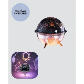 Uzay Temalı Projeksiyonlu Nemlendirici Usb Güçlü Gece Lambası