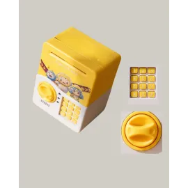 Sarı Şifreli Eğitici Çocuk Kumbarası Otomatik Para Girişli