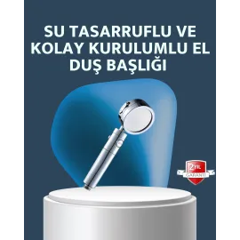 Yüksek Basınçlı 3 Fonksiyonlu Duş Başlığı
