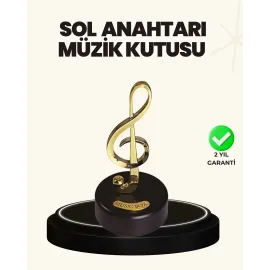 Dönen Sol Anahtarı Figürlü Müzik Kutusu Şık Hediyelik Dekor