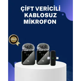 2In1 Kablosuz Yaka Mikrofonu Ios Ve Android Uyumlu