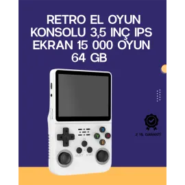R36S Retro El Konsolu 64 GB – 15.000 Oyun, Geniş Platform Desteği, 3.5” IPS Ekran