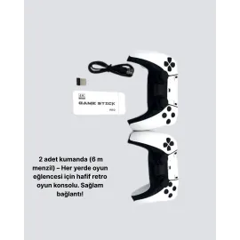 20.000 Yüklü Oyunlu Kablosuz Retro Oyun Konsolu 4K Destekli