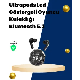 Bluetooth 5.3 Kablosuz Kulaklık 30Mm Sürücü Led Ekranlı Mikrofonlu