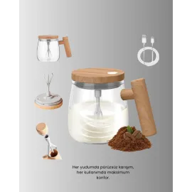 Isıtıcılı Manyetik Karıştırıcı Kupa – 400 ml, C Tipi Şarjlı, Akıllı Tasarım