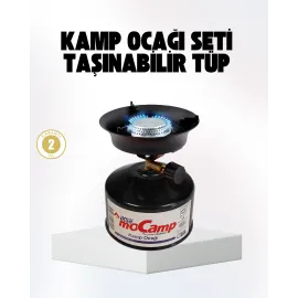 Outdoor Kamp Ocağı Gazlı Taşınabilir Pişirme Seti Üç Ayaklı Denge Aparatlı