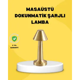 Kablosuz Led Masa Lambası 1800Mah 3 Renk Aydınlatma Dokunmatik