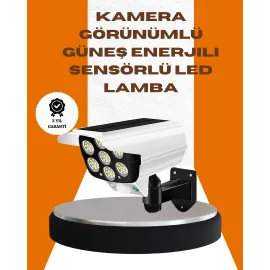 Solar Şarjlı Kamera Tasarımlı LED Duvar Lambası Hareket Sensörlü Dış Mekan Aydınlatma