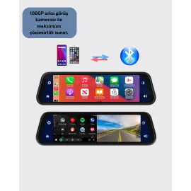 Ultra Geniş Açılı Araç Kamerası Dokunmatik Ayna Kayıtlı