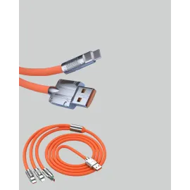 3’Ü 1 Arada Kablo – 120W Hızlı Şarj Ve Veri Aktarımı Özellikli