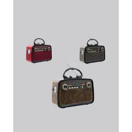 Bluetooth’Lu Led Işıklı Nostaljik Müzik Kutusu – Ahşap Dokulu, Vintage Tasarım Ve Yüksek Ses Kalitesi