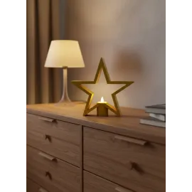 Yıldız Şeklinde Sarı Mumluk Loş Işık Ev Aksesuarı