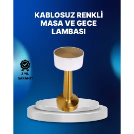 Kablosuz Dokunmatik Masa Lambası – Şık Modern Metal Gövde, Usb Şarjlı