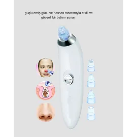 Vakumlu Siyah Nokta Temizleme Cihazı – 5 Kademe Güç Ve 4 Başlıklı Derin Cilt Bakımı