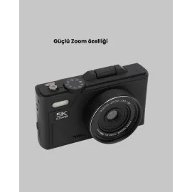 5K UHD Dijital Kamera 75MP Sensör 18x Zoom Stabilizasyonlu