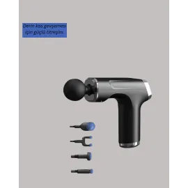 Mini Masaj Tabancası 4 Başlık 6 Hız Ayarlı