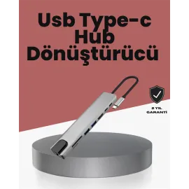 Alüminyum Gövdeli Type‑C Hdmi & Ethernet Adaptör – Tak & Çalıştır
