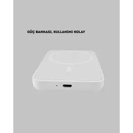 Manyetik Kablosuz Powerbank – Iphone 12/13/14/15 Uyumlu, Hızlı Şarjlı, Ultra Hafif