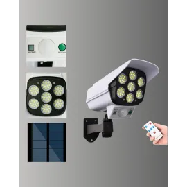 3 Modlu Güneş Paneli Aydınlatmalı Dış Mekan Güvenlik Işığı – IP65 Su Geçirmez, PIR Sensörlü