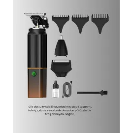 Erkekler İçin Şarjlı 3’Ü 1 Arada Trimmer Seti – Güçlü Motor, Sessiz Çalışma