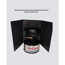 Kompakt Kamp Ocağı Seti Gaz Tüplü Ayarlanabilir Alevli 400G Hafif Tasarım