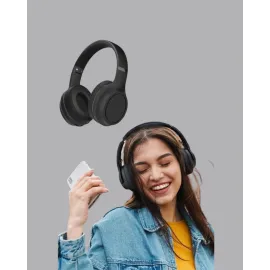 Siyah Kablosuz Bluetooth Kulaklık 300 Mah Hızlı Şarj Katlanabilir Pedli