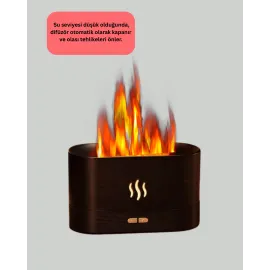 Alev Görünümlü Hava Nemlendirici Kumandalı Led Işıklı Aromatik Difüzör