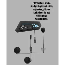 Su Geçirmez BT22 Bluetooth Kask Kulaklığı GPS ve Müzik Uyumlu