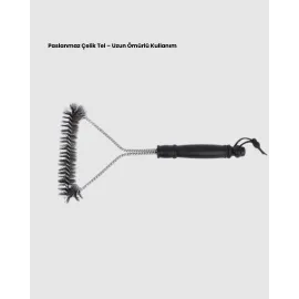 Tel Izgara Temizleme Fırçası Bbq Sonrası Kolay Temizlik