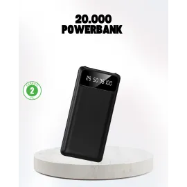 Çoklu Güvenlik Korumalı 20.000 mAh Powerbank Fener Özellikli