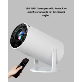Full Hd 4K Uyumlu Projeksiyon Cihazı 130 İnç Geniş Ekran Destekli