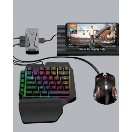 Bluetooth 5.3 Mobil Oyun Konsolu Dönüştürücü Seti 5 Parça Klavye Mouse Kit